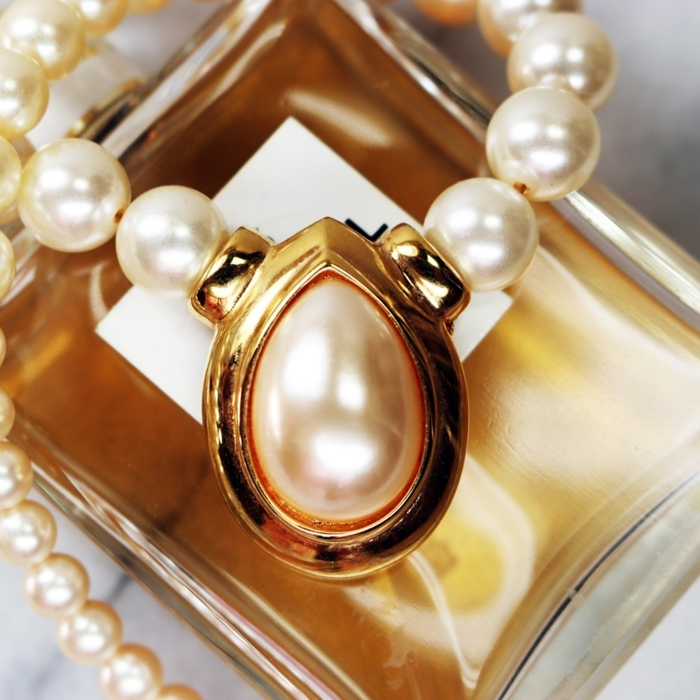 Vintage Napier Teardrop Pearl Statement Necklace - Picture 7 of 13